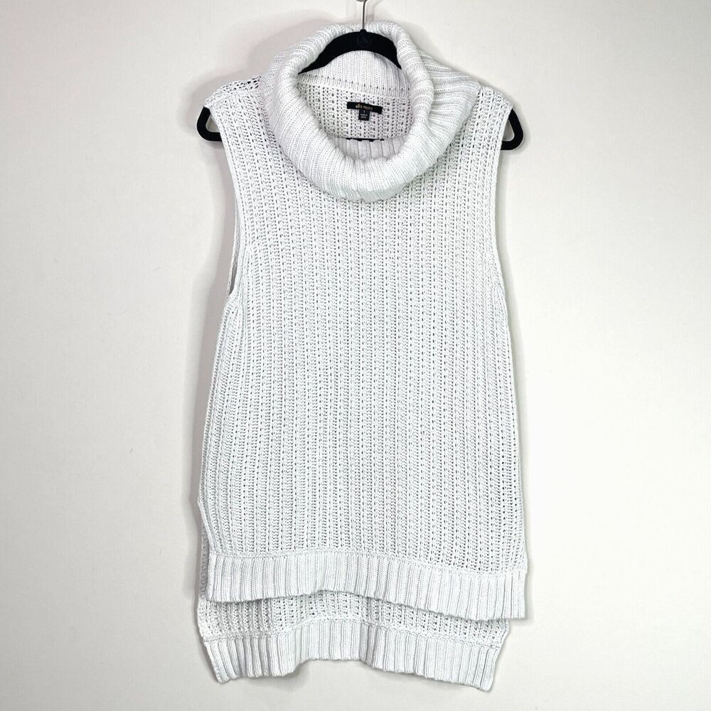 Ella Moss White Sleeveless Cowl Neck Sweater